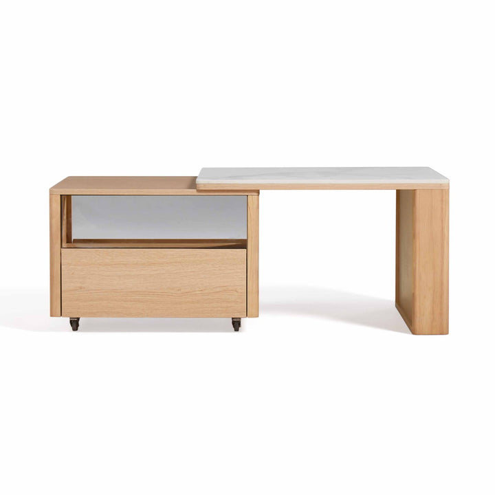 SRILANKA Extendable Wood & Stone Coffee Table