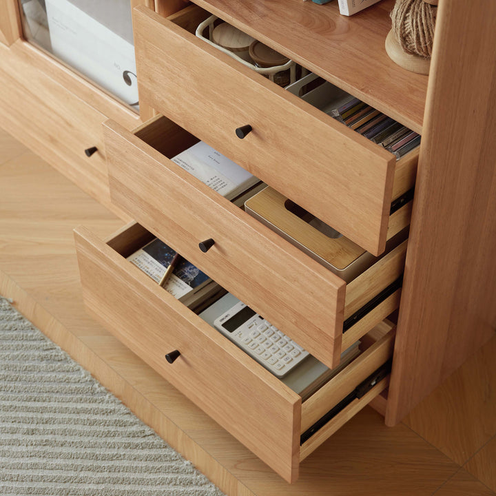 JEANNE 60cm Wood Color Book Shelves with Drawer