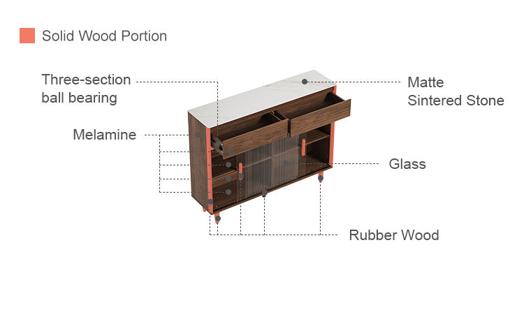 JEROME 120cm Low Sideboard
