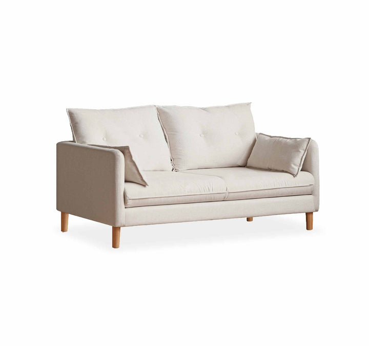 BENEDICT White Fabric Loveseat Sofa