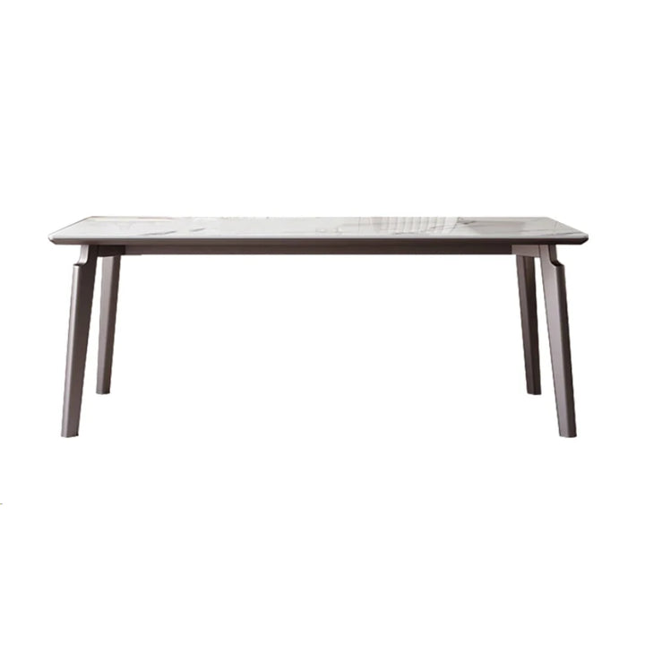 White Ceramic Dining Table Black Steel Legs