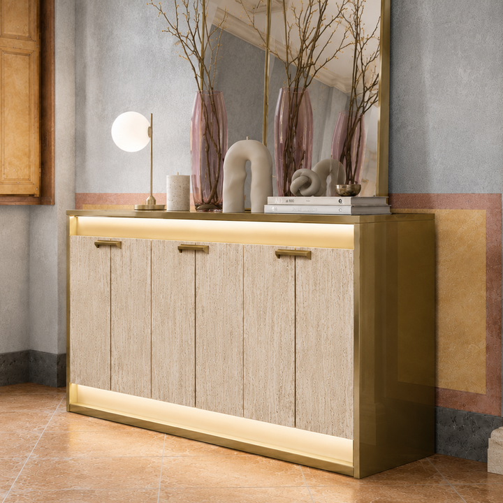 JAYLA Gold Travertine Sideboard - ALF Italia