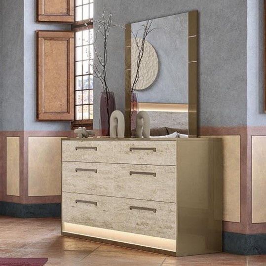 JAYLA Gold Travertine Dresser - ALF Italia