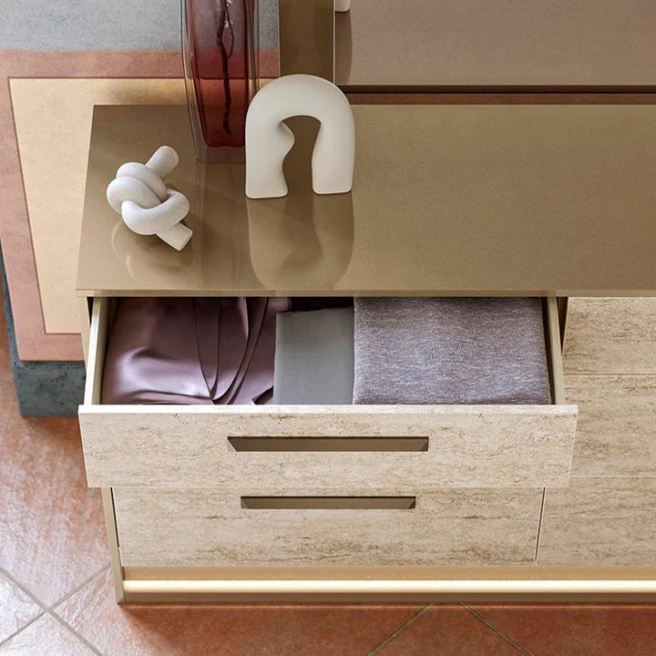 JAYLA Gold Travertine Dresser - ALF Italia