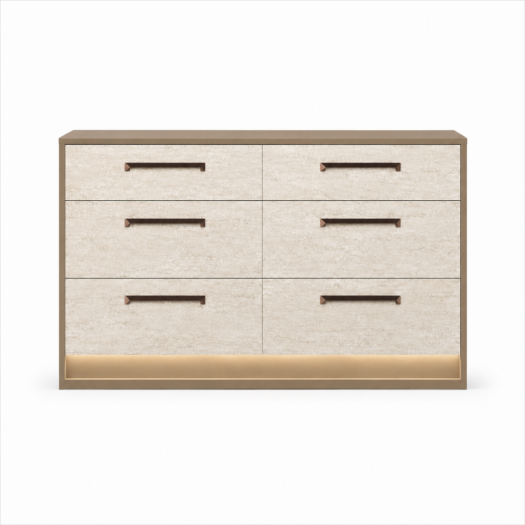 JAYLA Gold Travertine Dresser - ALF Italia