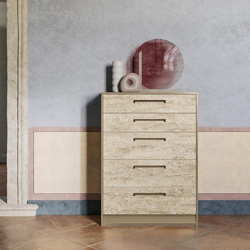 JAYLA Gold Travertine Chest - ALF Italia