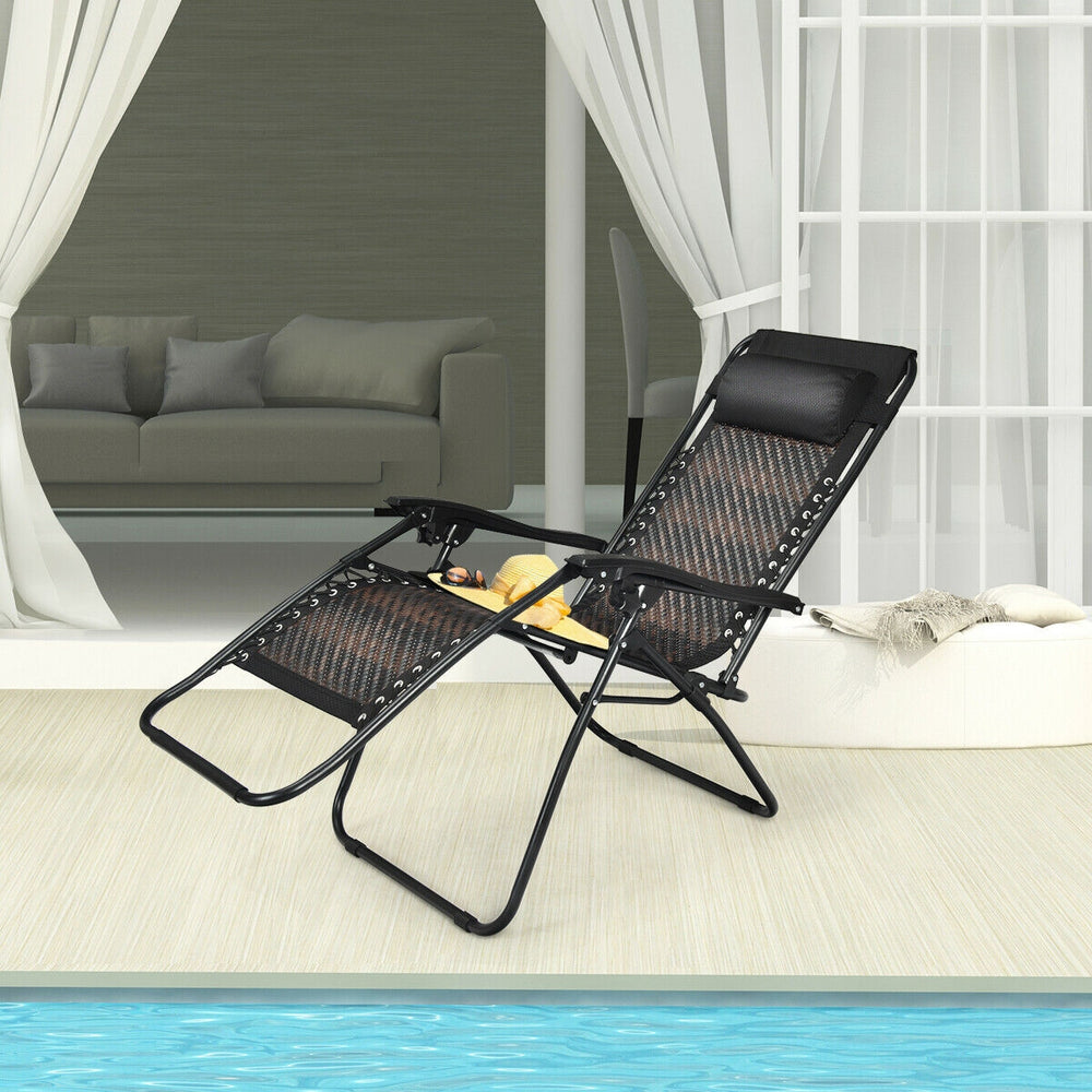 RIVER Rattan Zero Gravity Chair with Pillow
