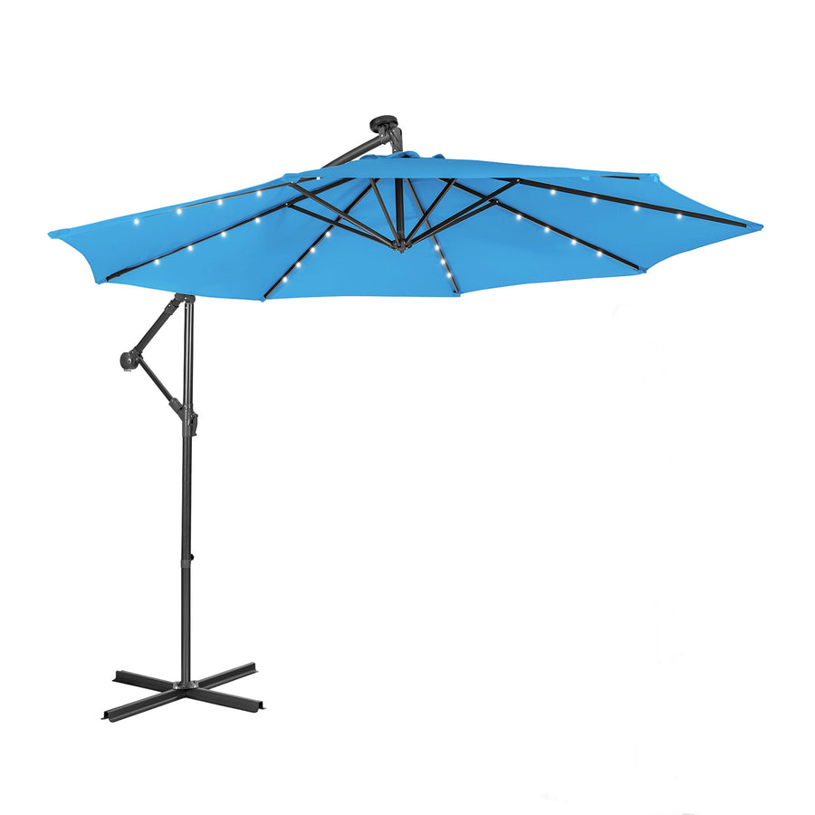 SAGE 10-Ft Solar Patio Umbrella Blue